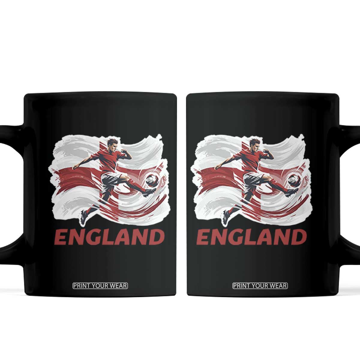 England Soccer Fan English Flag Coffee Mug TS14 Black Print Your Wear