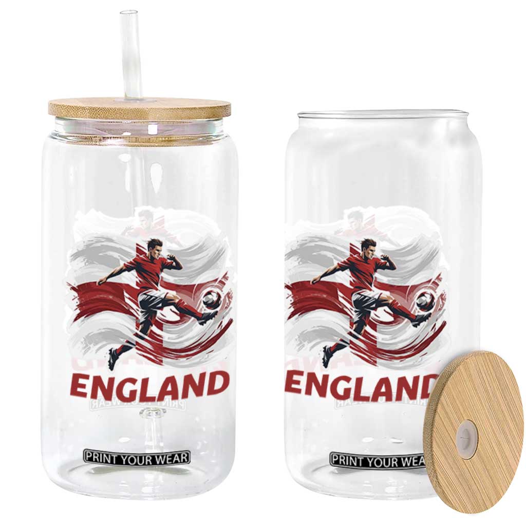 England Soccer Fan English Flag Glass Can TS14 Print Your Wear