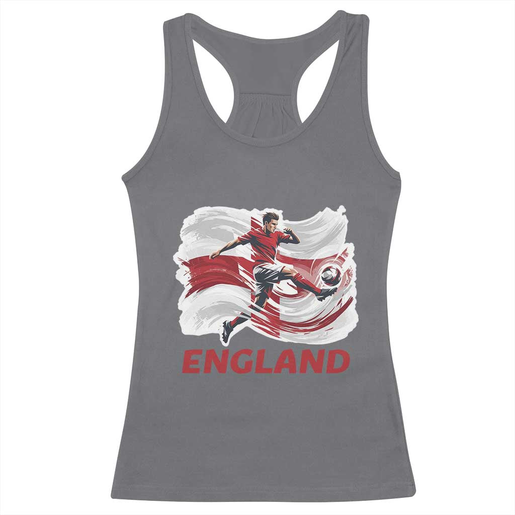England Soccer Fan English Flag Racerback Tank Top TS14 Charcoal Print Your Wear