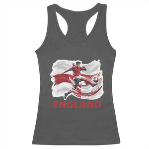 England Soccer Fan English Flag Racerback Tank Top TS14 Dark Heather Print Your Wear