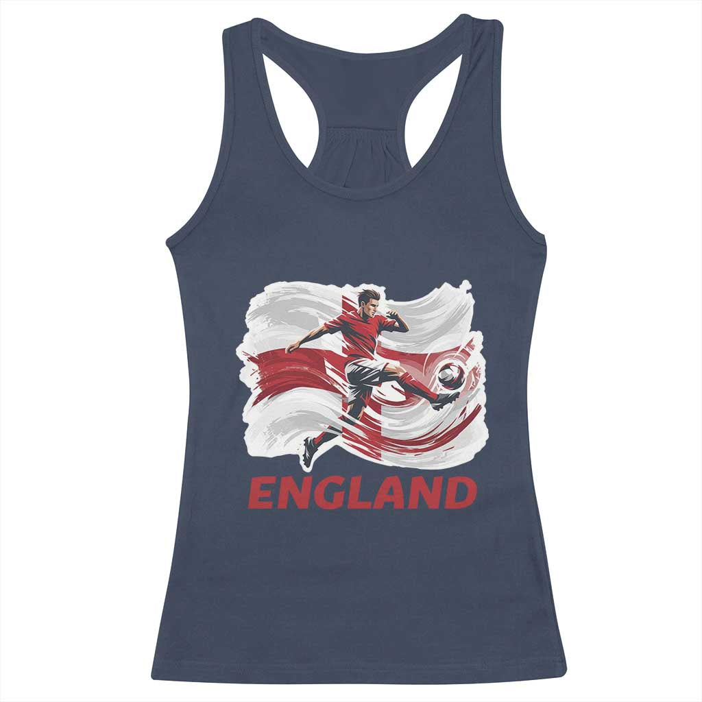 England Soccer Fan English Flag Racerback Tank Top TS14 Navy Print Your Wear