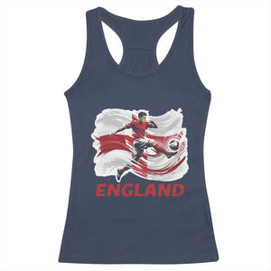 England Soccer Fan English Flag Racerback Tank Top TS14 Navy Print Your Wear