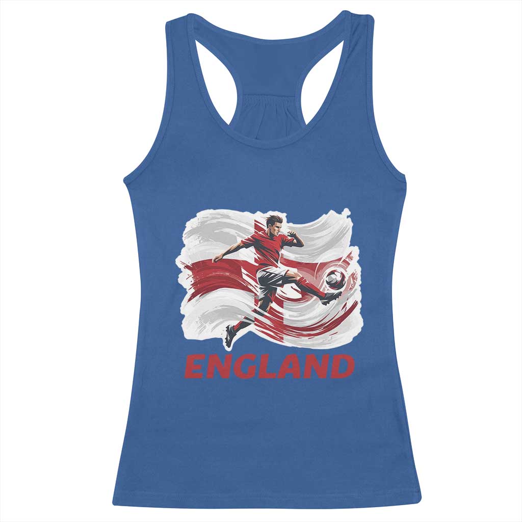 England Soccer Fan English Flag Racerback Tank Top TS14 Royal Blue Print Your Wear