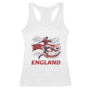England Soccer Fan English Flag Racerback Tank Top TS14 White Print Your Wear