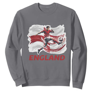 England Soccer Fan English Flag Sweatshirt TS14 Charcoal Print Your Wear