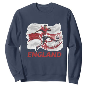 England Soccer Fan English Flag Sweatshirt TS14 Navy Print Your Wear