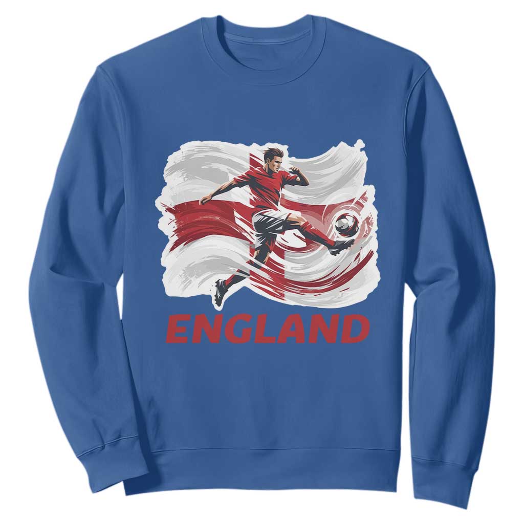 England Soccer Fan English Flag Sweatshirt TS14 Royal Blue Print Your Wear