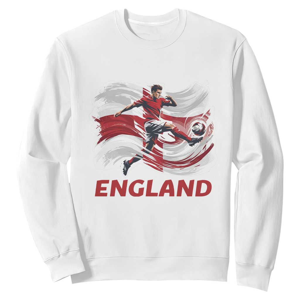 England Soccer Fan English Flag Sweatshirt TS14 White Print Your Wear