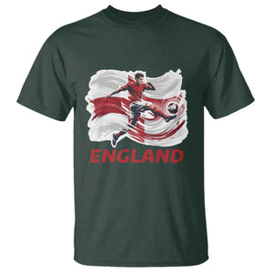 England Soccer Fan English Flag T Shirt TS14 Dark Forest Green Print Your Wear
