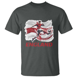 England Soccer Fan English Flag T Shirt TS14 Dark Heather Print Your Wear