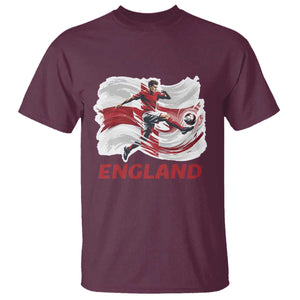 England Soccer Fan English Flag T Shirt TS14 Maroon Print Your Wear