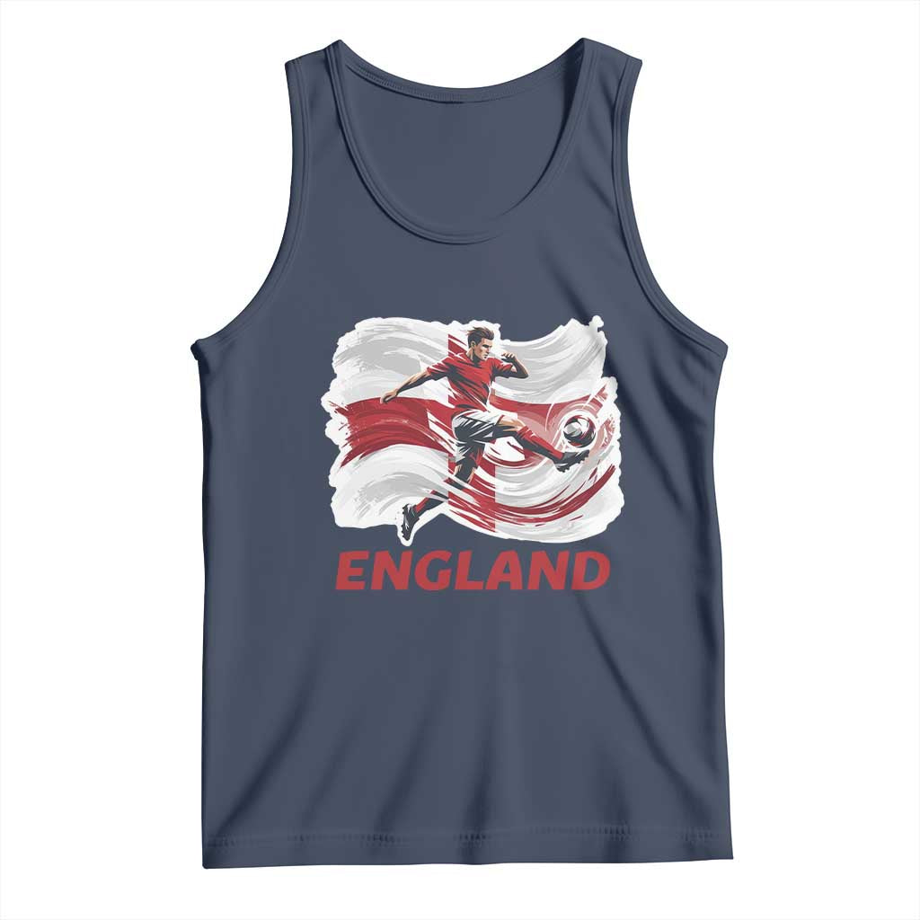 England Soccer Fan English Flag Tank Top TS14 Navy Print Your Wear