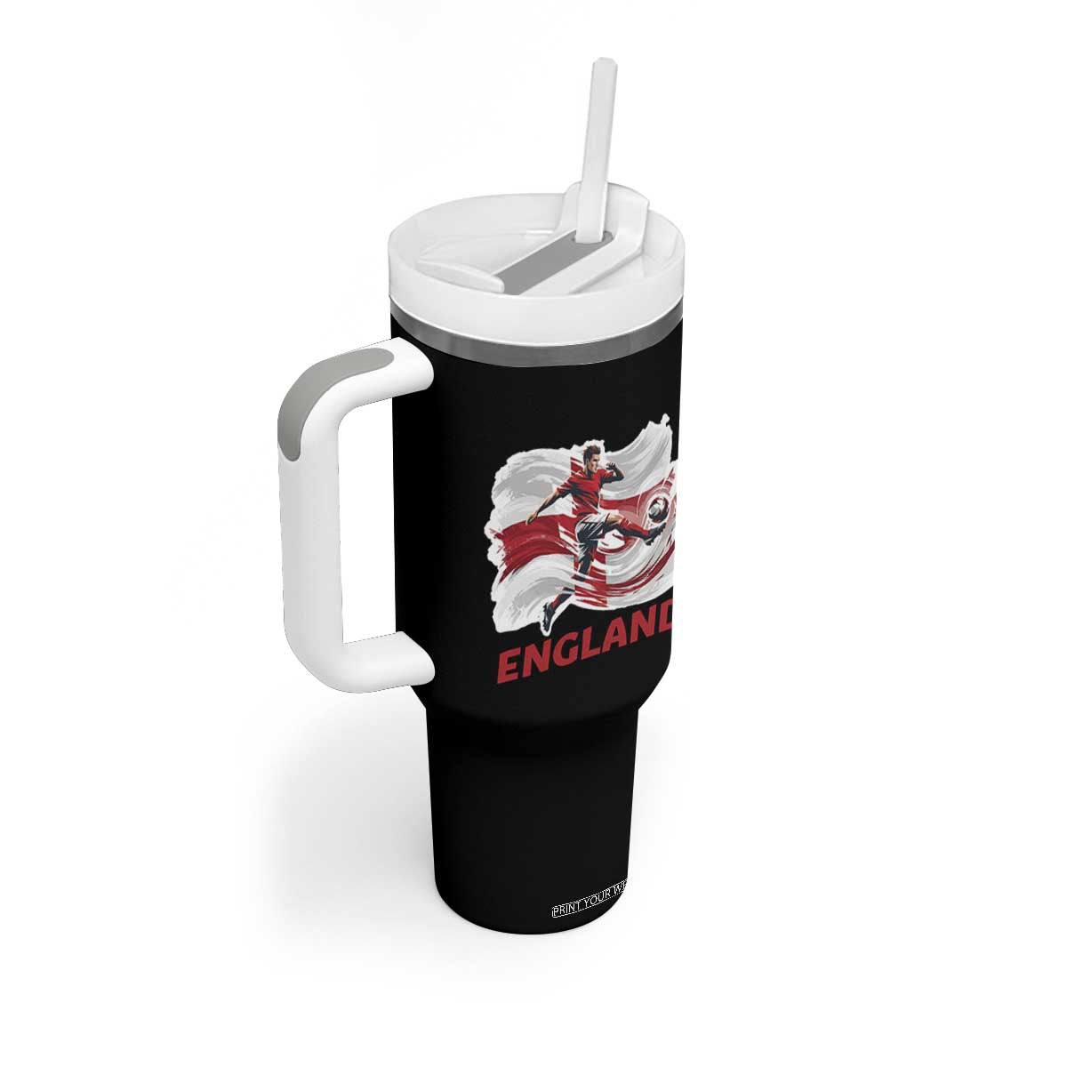 England Soccer Fan English Flag Tumbler With Handle TS14 Print Your Wear