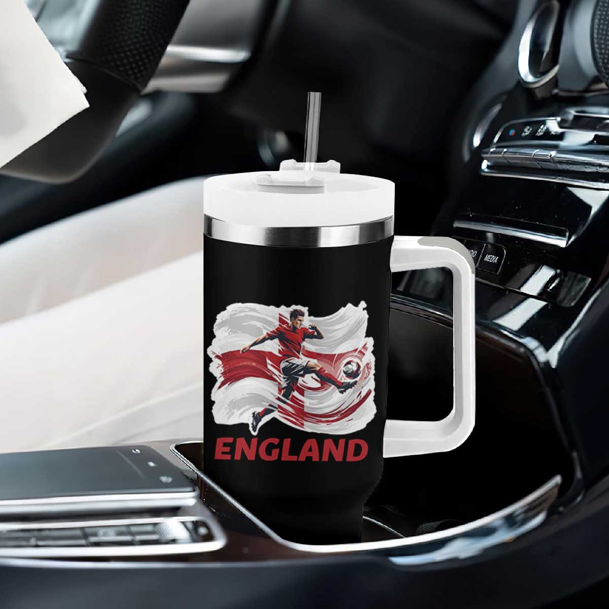 England Soccer Fan English Flag Tumbler With Handle TS14 Print Your Wear