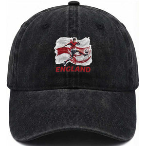 England Soccer Fan English Flag Washed Cotton Baseball Cap TS14 Print Your Wear