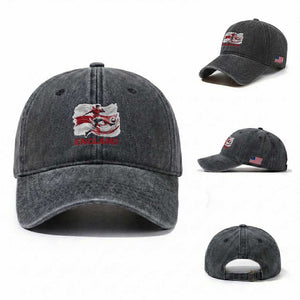England Soccer Fan English Flag Washed Cotton Baseball Cap TS14 Washed Cap Universal Fit Dark Gray Print Your Wear