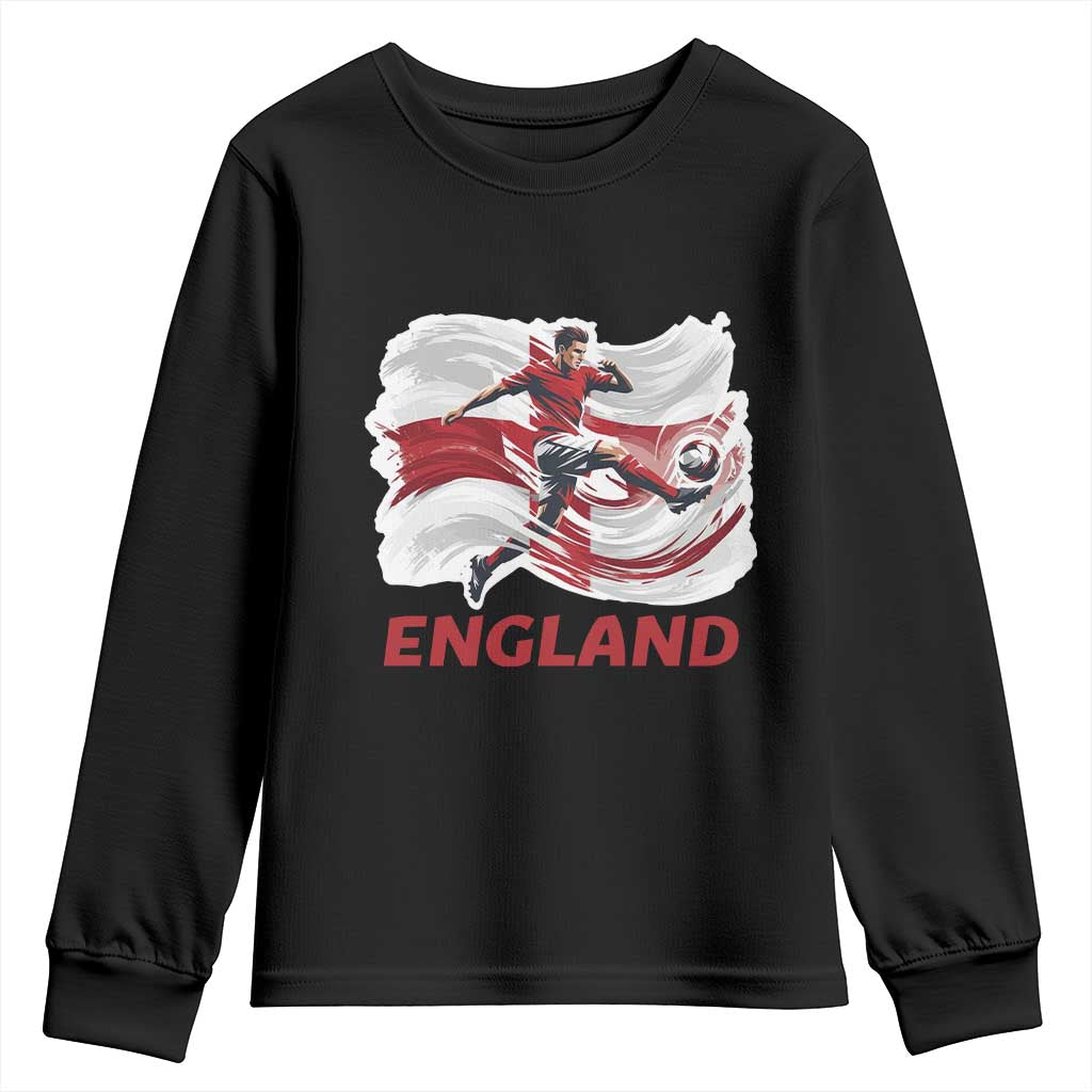 England Soccer Fan English Flag Youth Sweatshirt TS14 Black Print Your Wear