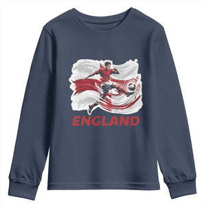 England Soccer Fan English Flag Youth Sweatshirt TS14 Navy Print Your Wear