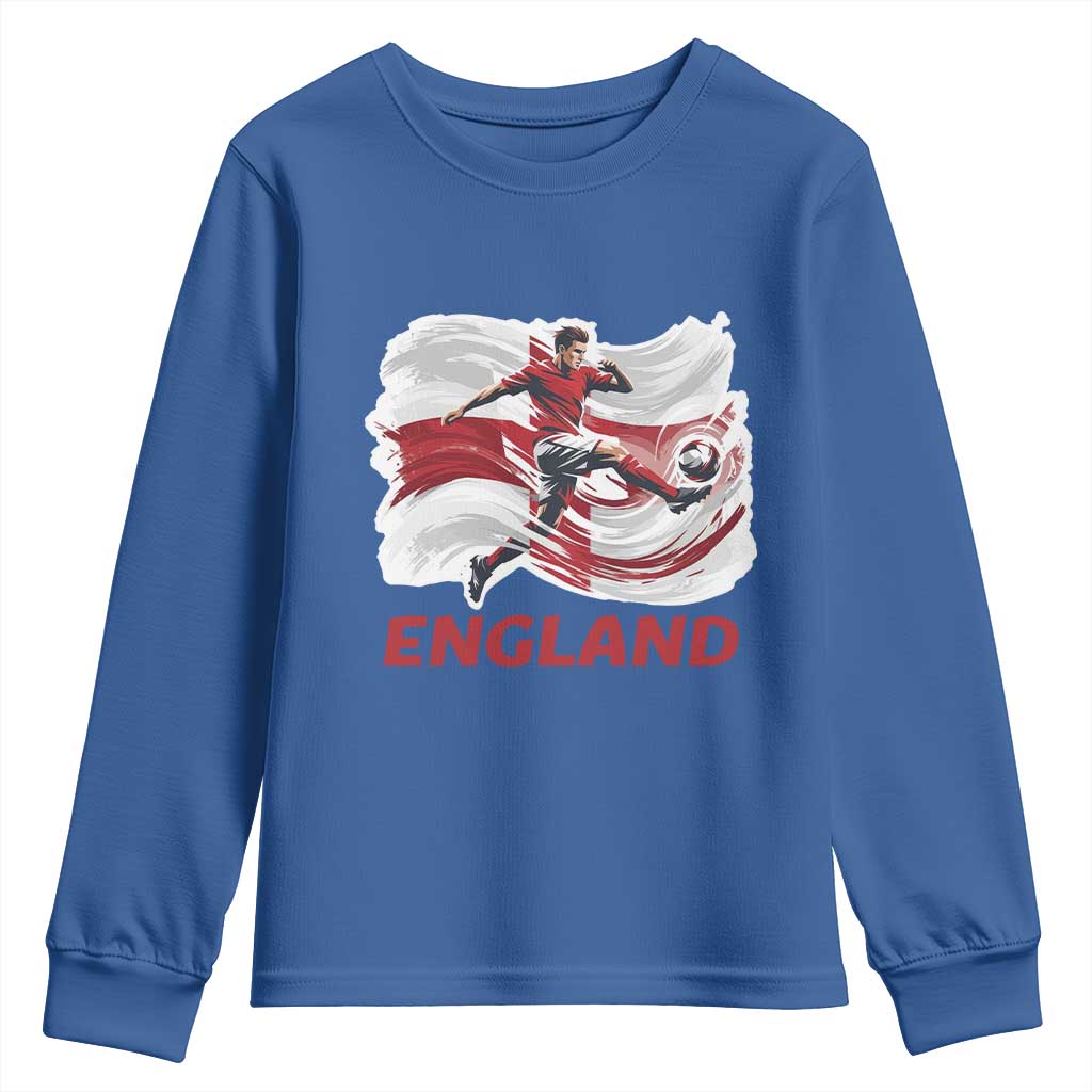 England Soccer Fan English Flag Youth Sweatshirt TS14 Royal Blue Print Your Wear