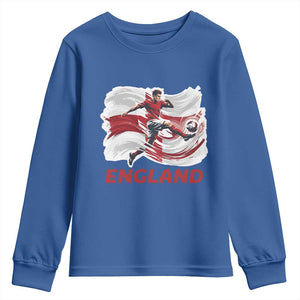 England Soccer Fan English Flag Youth Sweatshirt TS14 Royal Blue Print Your Wear