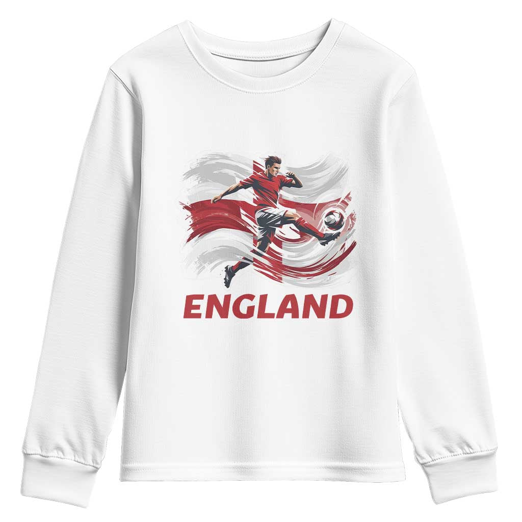 England Soccer Fan English Flag Youth Sweatshirt TS14 White Print Your Wear