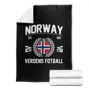 Norway Soccer Football Fan 2026 Norwegian Flag Throw Blanket TS14 Black Print Your Wear