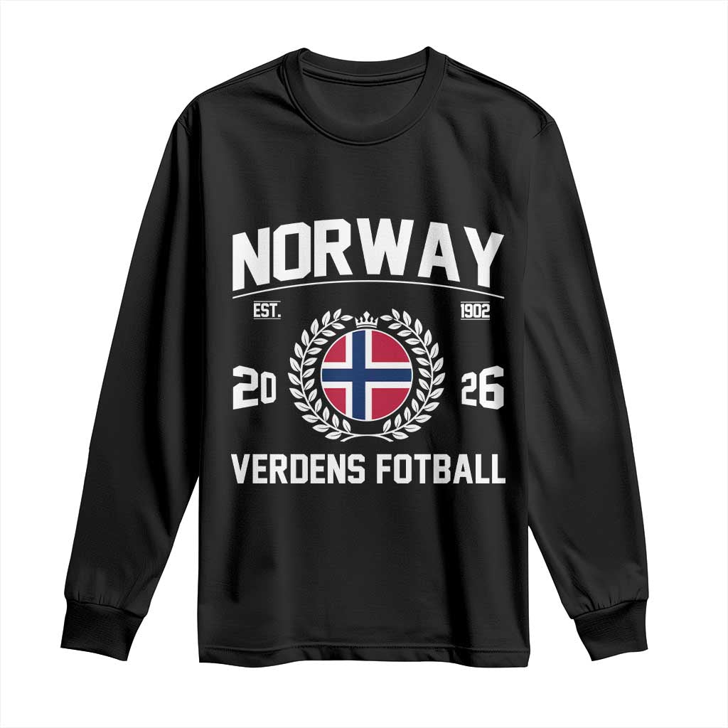 Norway Soccer Football Fan 2026 Norwegian Flag Long Sleeve Shirt TS14 Black Print Your Wear