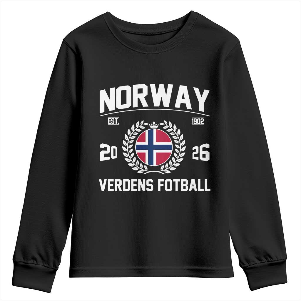 Norway Soccer Football Fan 2026 Norwegian Flag Youth Sweatshirt TS14 Black Print Your Wear