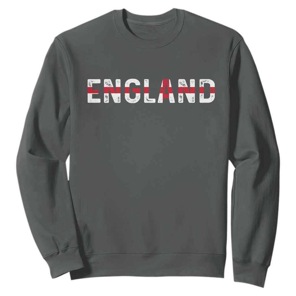 England English Flag Vintage Sweatshirt TS14 Dark Heather Print Your Wear