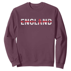 England English Flag Vintage Sweatshirt TS14 Maroon Print Your Wear