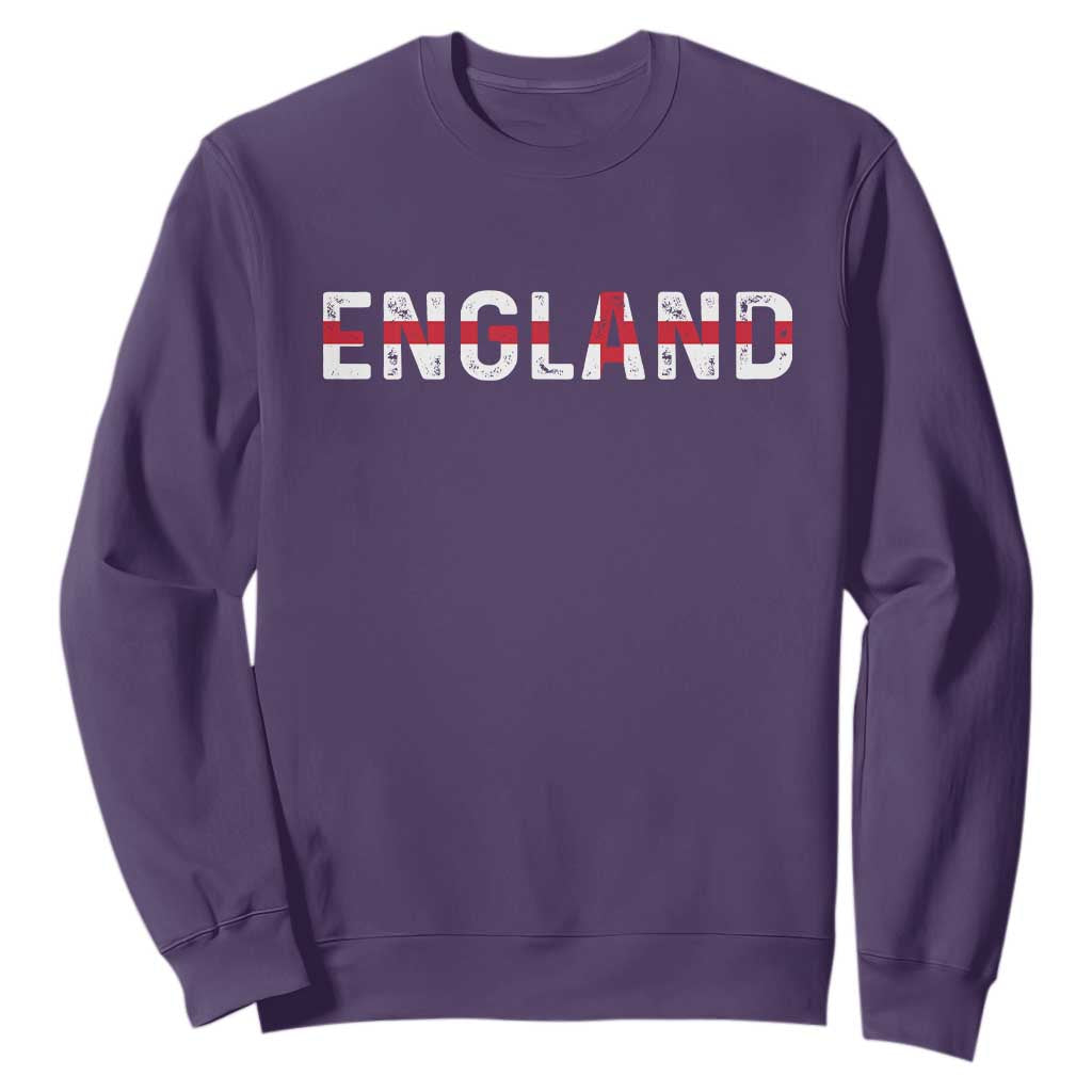 England English Flag Vintage Sweatshirt TS14 Purple Print Your Wear