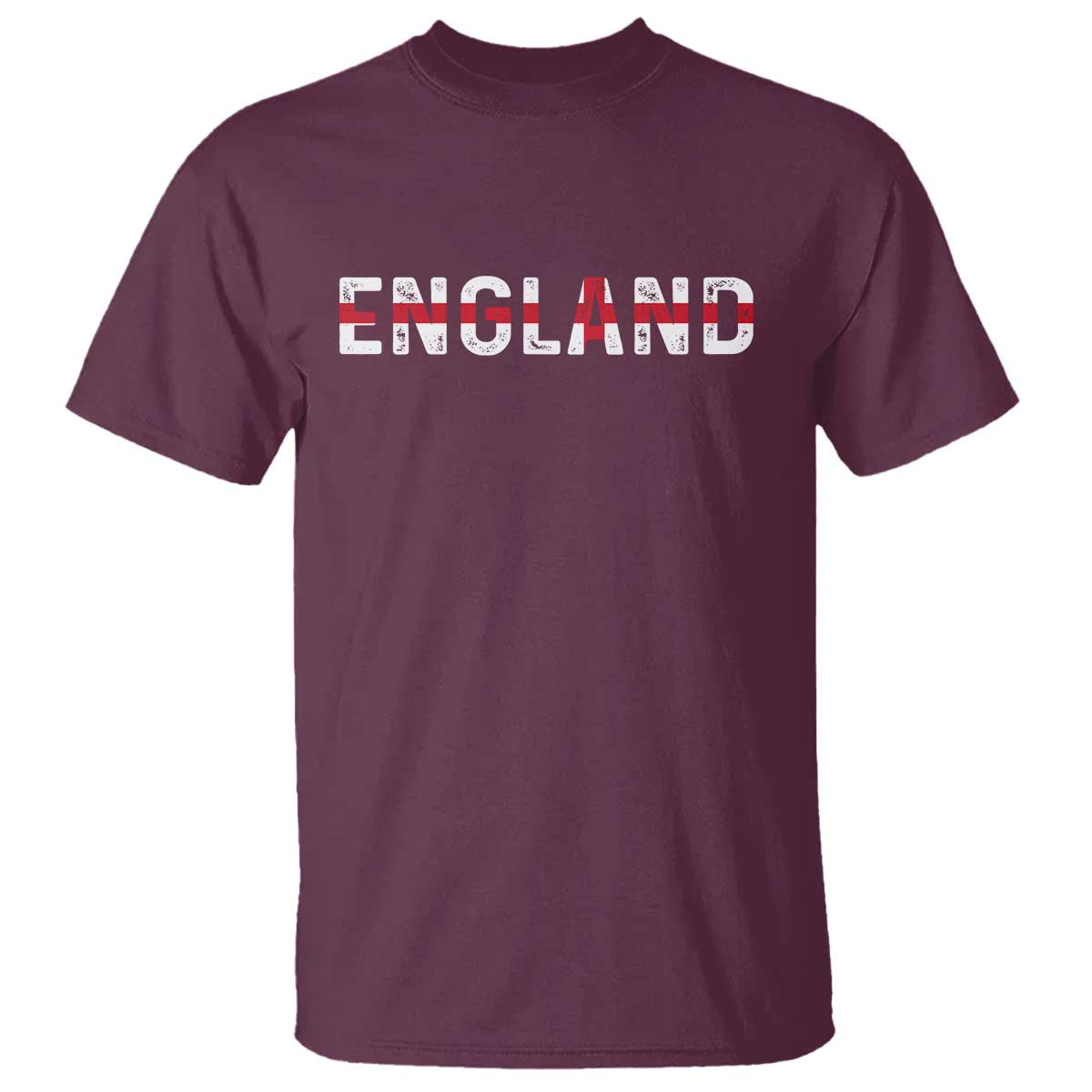 England English Flag Vintage T Shirt TS14 Maroon Print Your Wear