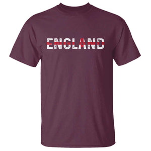 England English Flag Vintage T Shirt TS14 Maroon Print Your Wear