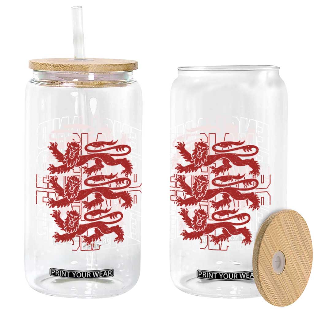 England Flag Lion Symbol English Pride Glass Can TS14 Print Your Wear