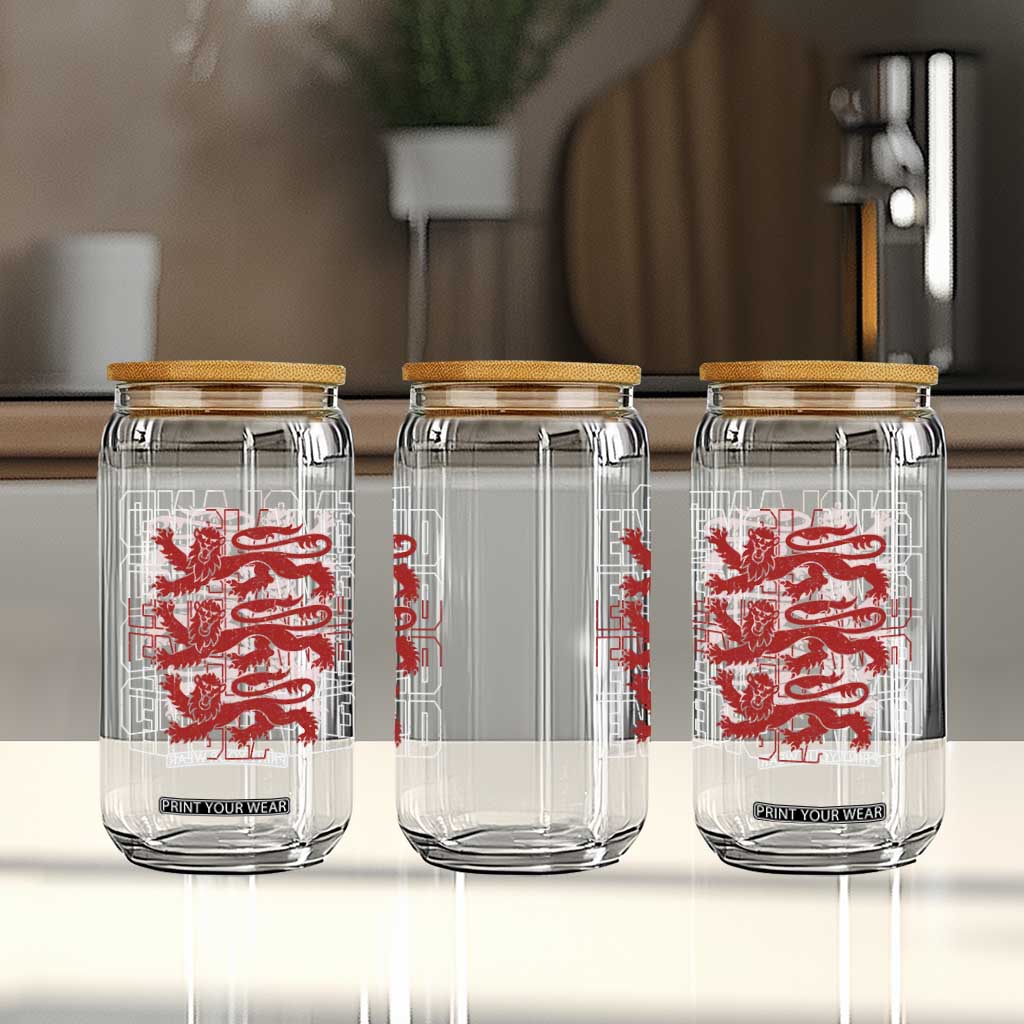 England Flag Lion Symbol English Pride Glass Can TS14 Print Your Wear