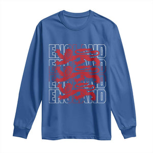 England Flag Lion Symbol English Pride Long Sleeve Shirt TS14 Royal Blue Print Your Wear