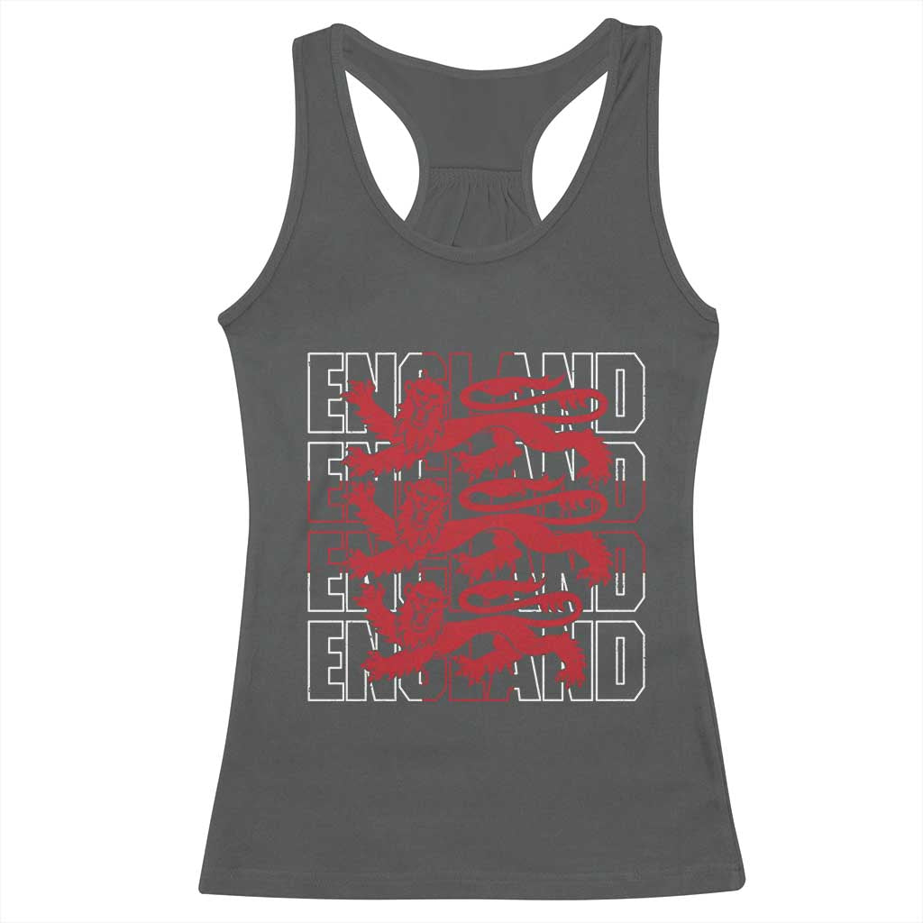 England Flag Lion Symbol English Pride Racerback Tank Top TS14 Dark Heather Print Your Wear