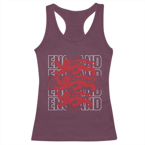 England Flag Lion Symbol English Pride Racerback Tank Top TS14 Maroon Print Your Wear