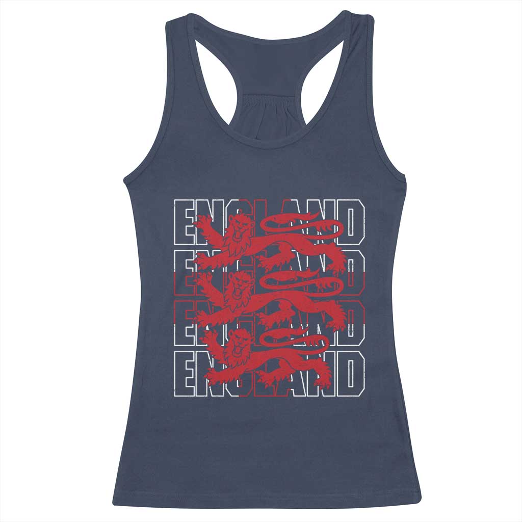 England Flag Lion Symbol English Pride Racerback Tank Top TS14 Navy Print Your Wear