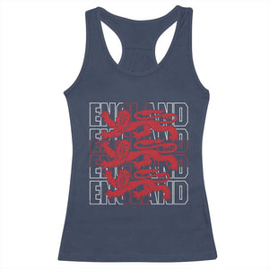England Flag Lion Symbol English Pride Racerback Tank Top TS14 Navy Print Your Wear