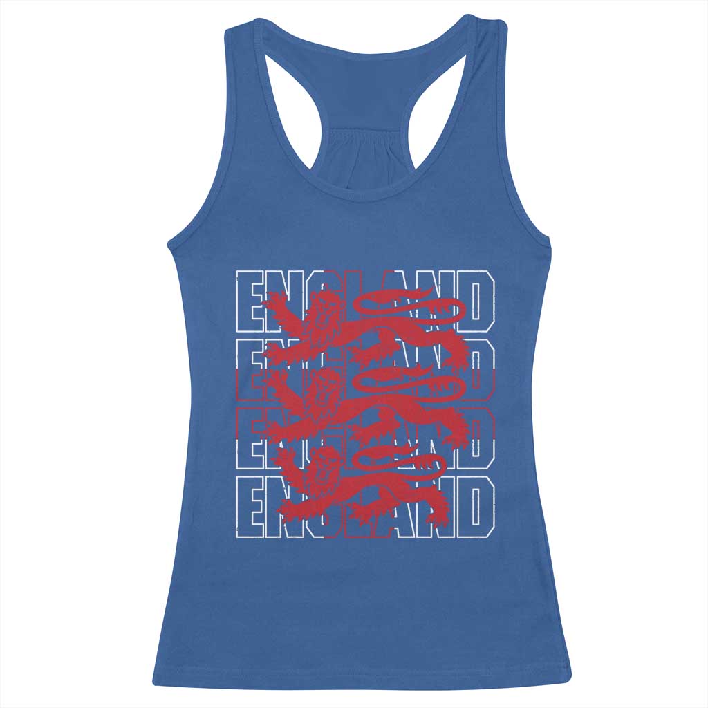 England Flag Lion Symbol English Pride Racerback Tank Top TS14 Royal Blue Print Your Wear