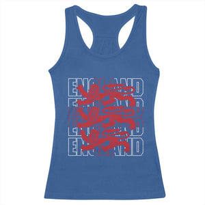 England Flag Lion Symbol English Pride Racerback Tank Top TS14 Royal Blue Print Your Wear