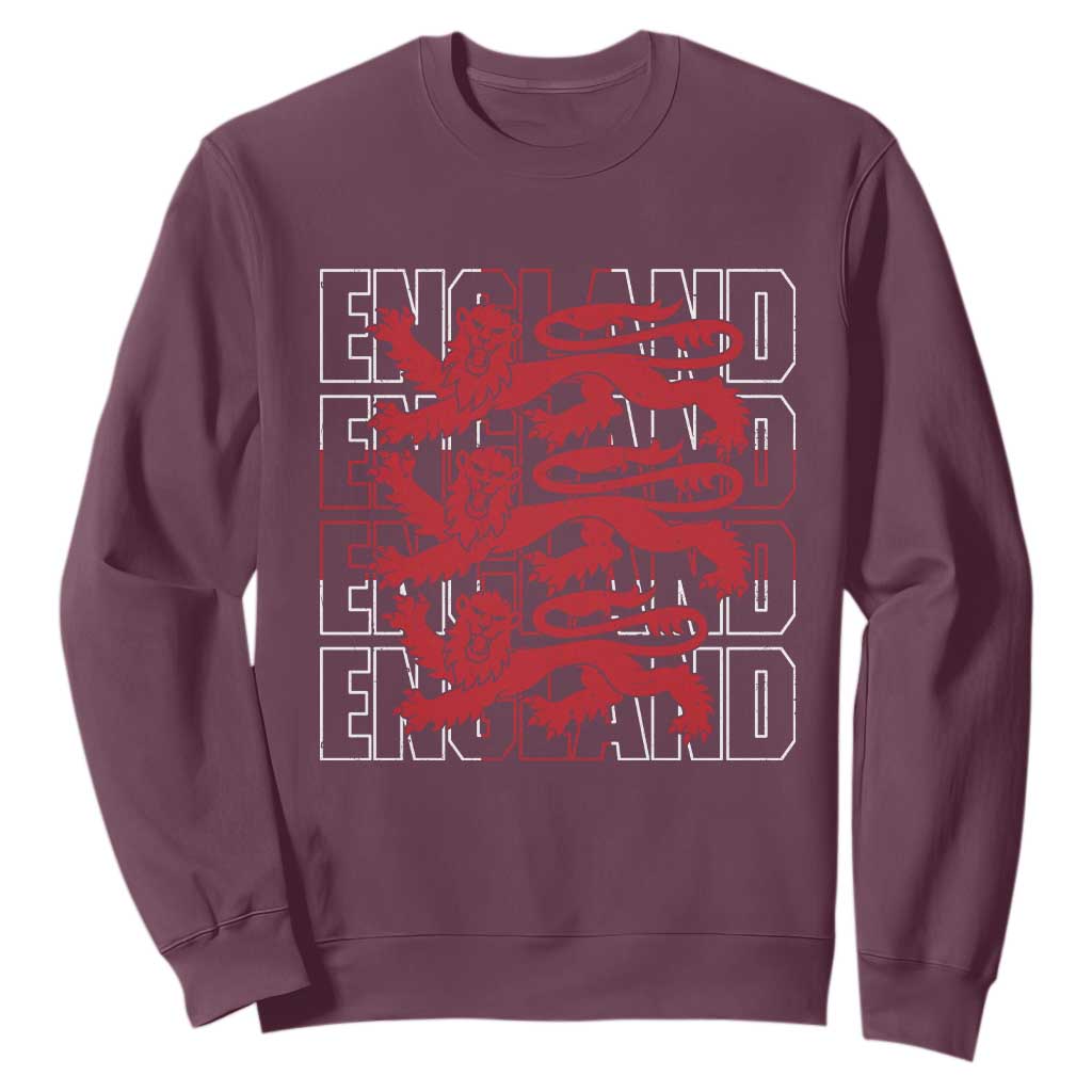 England Flag Lion Symbol English Pride Sweatshirt TS14 Maroon Print Your Wear