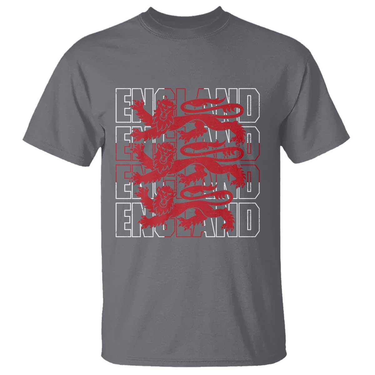 England Flag Lion Symbol English Pride T Shirt TS14 Charcoal Print Your Wear