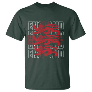 England Flag Lion Symbol English Pride T Shirt TS14 Dark Forest Green Print Your Wear