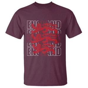 England Flag Lion Symbol English Pride T Shirt TS14 Maroon Print Your Wear