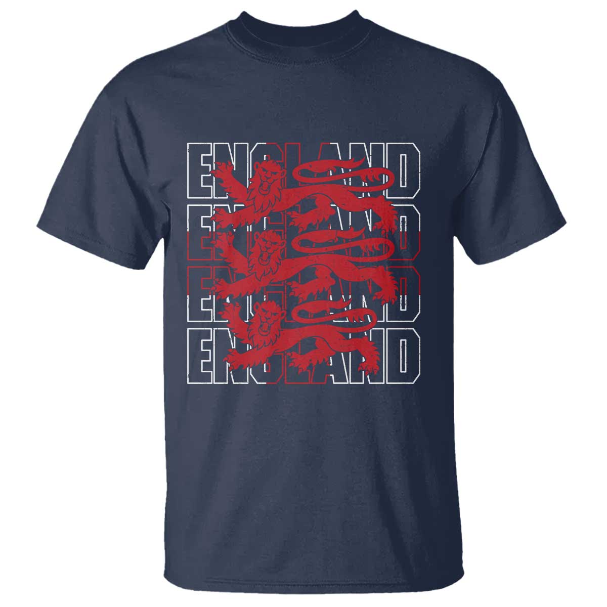 England Flag Lion Symbol English Pride T Shirt TS14 Navy Print Your Wear