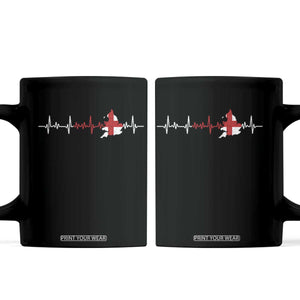 England Heartbeat EKG English Flag Map Coffee Mug TS14 Black Print Your Wear