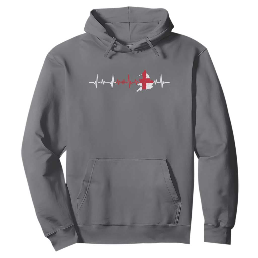 England Heartbeat EKG English Flag Map Hoodie TS14 Charcoal Print Your Wear