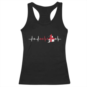 England Heartbeat EKG English Flag Map Racerback Tank Top TS14 Black Print Your Wear